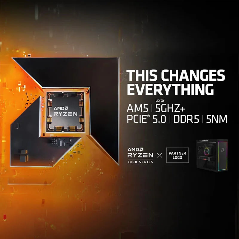 AMD New Ryzen 5 7600X CPU R5 7600X 4.7 GHz 6-Core 12-Thread 5NM L3=32M 100-000000593 Socket AM5 Sealed Without cooler