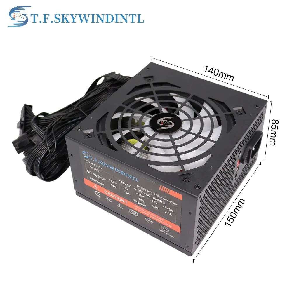 Fonte 500w PSU12V PC Power Sources For Office 500W 24pin ATX Computer Power Supply PSU 500W PC Gaming Power PC Gamer Source Game