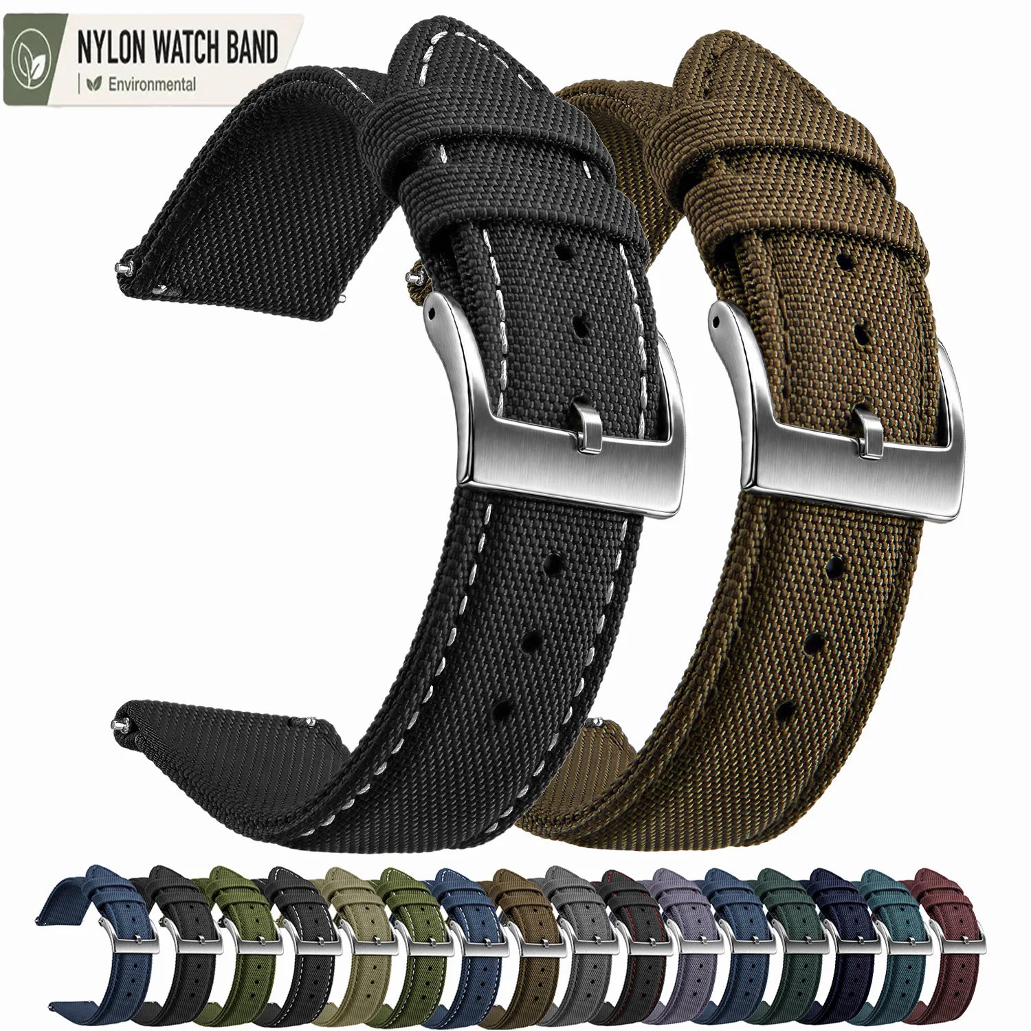 Premium Nylon Watch Bands, 18mm 20mm 22mm Quick Release Watch Straps, Superior Sailcloth European Watch Bands, for Men Women