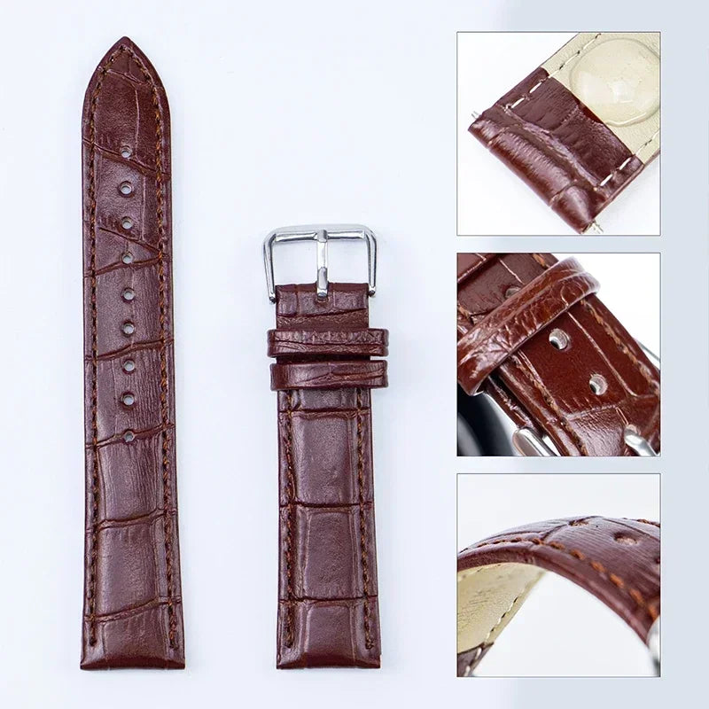Soft Wrist Watch Bands Comfortable Leather Watch Strap 12/14/16/18/20/22/24 mm Watch Pin buckle Band