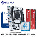 SOYO X99 Gaming Motherboard Set C612 Chipset TPM2.0 Pin with E5 2680 V4 CPU & DDR4 16G (2*8G) 2133MHz RAM PCIE3.0 for Desktop PC