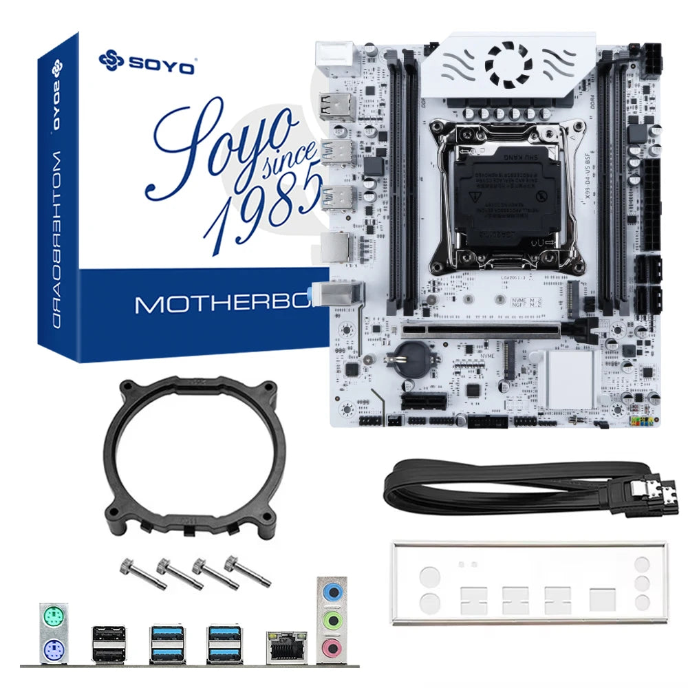 SOYO X99 Gaming Motherboard Set C612 Chipset TPM2.0 Pin with E5 2680 V4 CPU & DDR4 16G (2*8G) 2133MHz RAM PCIE3.0 for Desktop PC