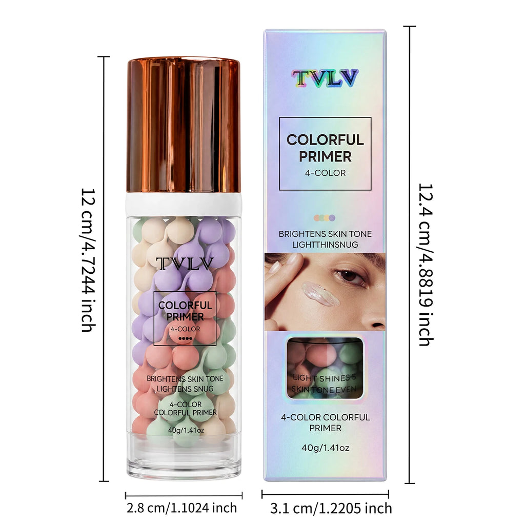 Four color makeup primer, waterproof and sweat proof, moisturizing and comfortable, creating a natural makeup look