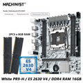 MACHINIST White X99 PR9-H Motherboard Combo Intel Xeon E5 2630 V4 LGA 2011-3 CPU DDR4 16GB RAM NVME M.2 Optional Kit Set
