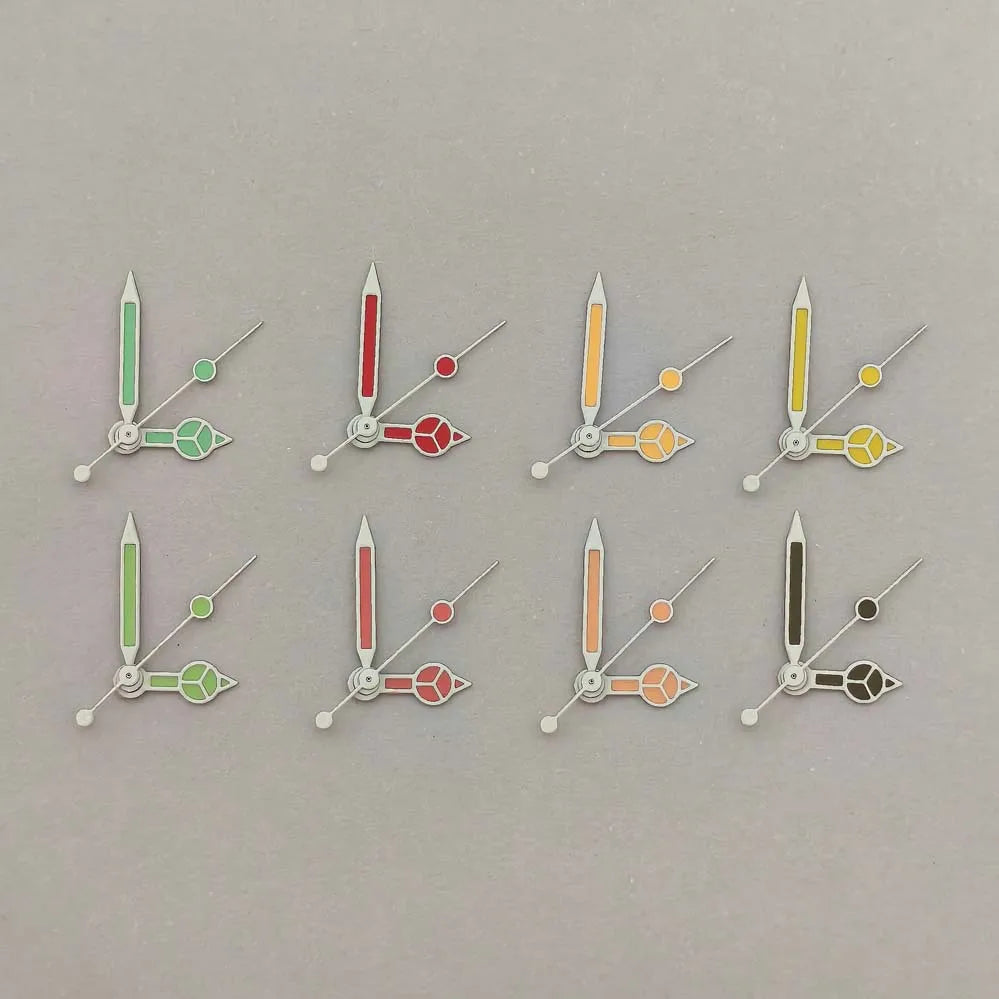 NH35 Hands Watch Accessories Red Orange Blue Black Edge White Three Pin Green Glow Hands Suitable For NH35/36/4R/7S Movements