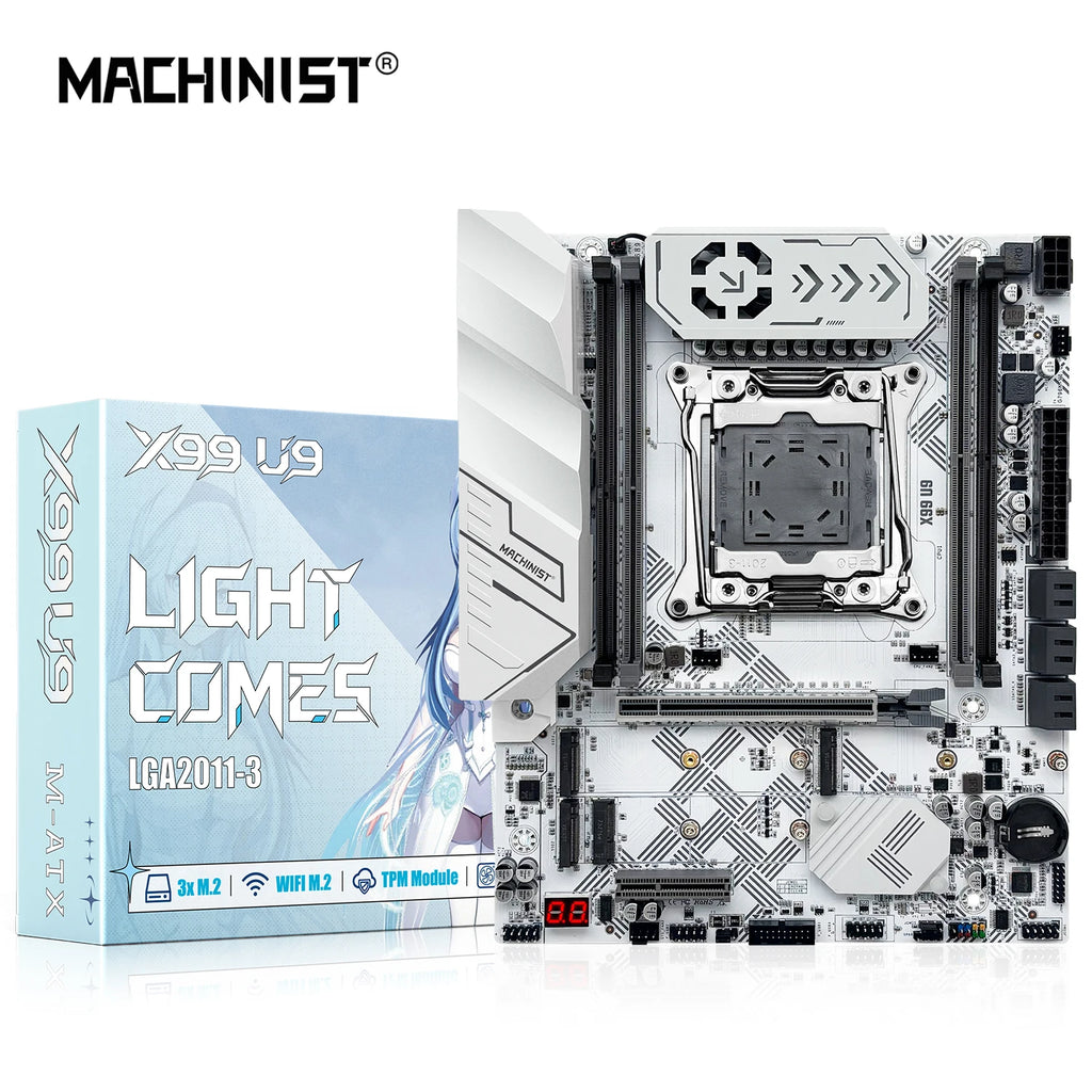 New X99 U9 MACHINIST X99 Motherboard Set Kit Optional LGA2011-3 Xeon E5 2630 V4 CPU Support TPM2.0 DDR4 Memory NVME M.2 usb3.0