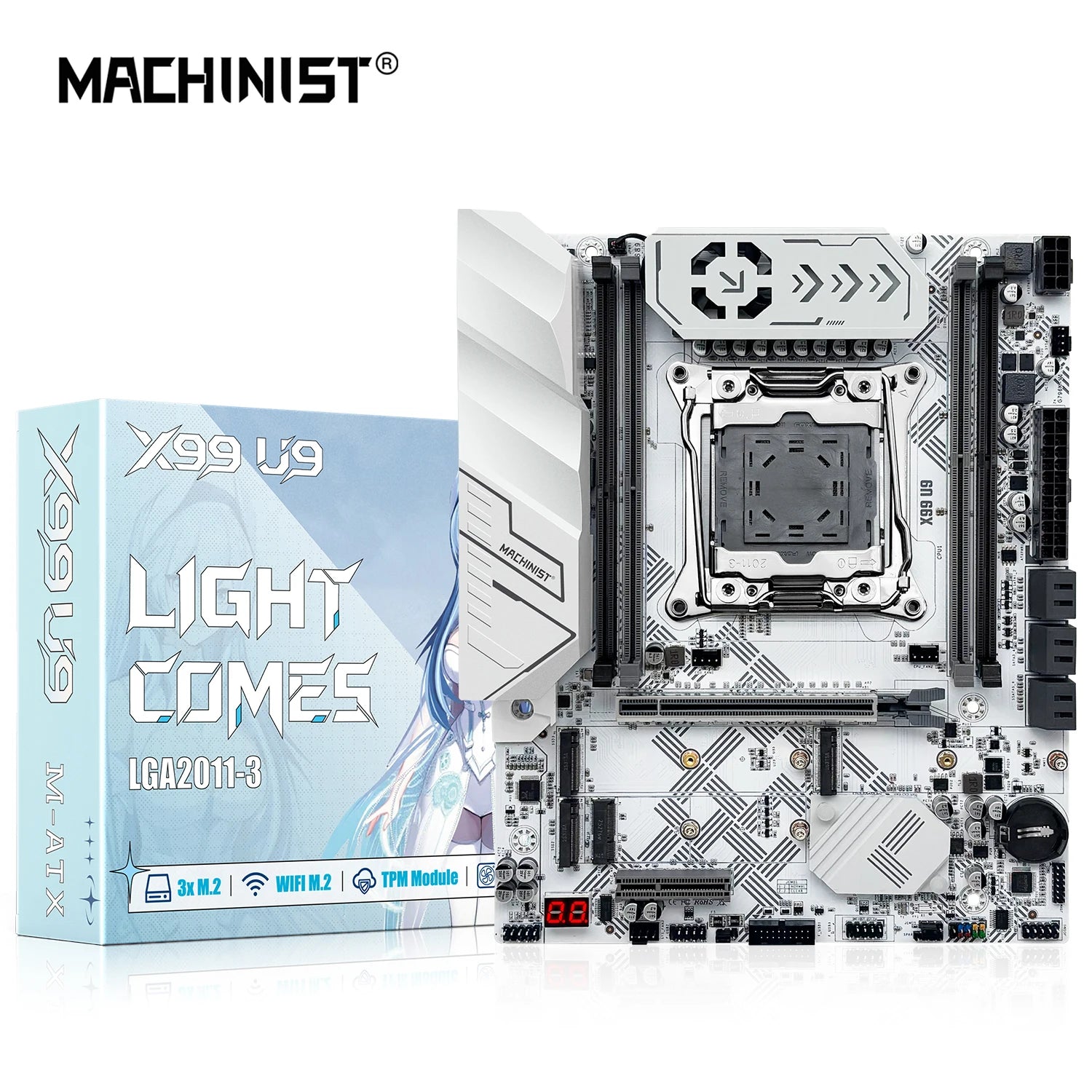 New X99 U9 MACHINIST X99 Motherboard Set Kit Optional LGA2011-3 Xeon E5 2630 V4 CPU Support TPM2.0 DDR4 Memory NVME M.2 usb3.0