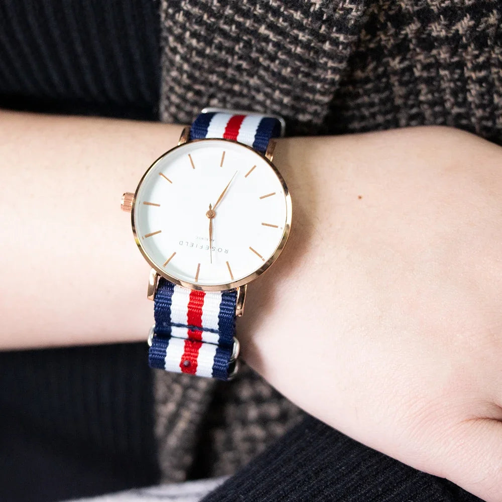 Durable Striped Nylon Wristband Bracelet Style Watch Band 18MM 20MM 22MM 24MM Universal Strap for Sport Casual Watches