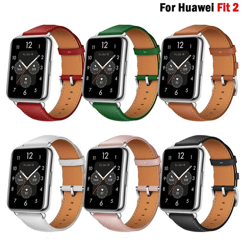 Leather Straps For Huawei Watch Fit 2 Smartwatch Bands Replacement Sport Wristband Bracelet correa Huawei watch Fit2 Accessories