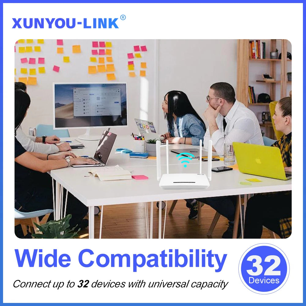 XUNYOU-LINK WiFi 6 Modem 4G LTE WIFI Router 300Mbps High Speed Support 32 Device Connection Wireless Hotspot 4G SIM Wifi Router