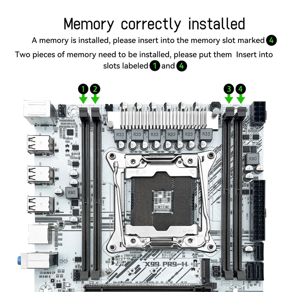 MACHINIST White X99 PR9-H Motherboard Combo Intel Xeon E5 2630 V4 LGA 2011-3 CPU DDR4 16GB RAM NVME M.2 Optional Kit Set