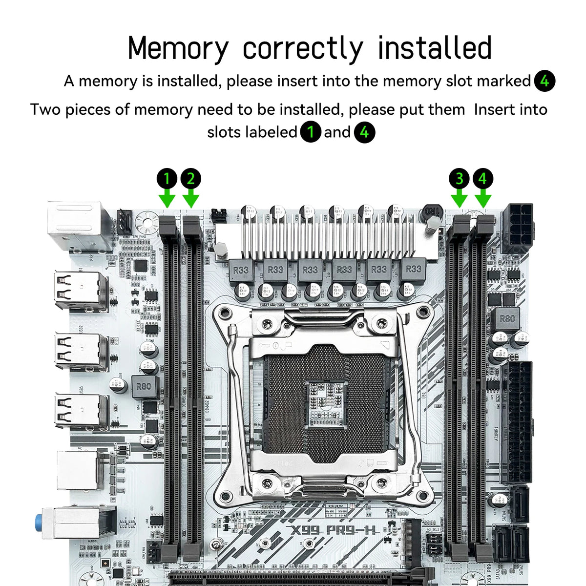 MACHINIST White X99 PR9-H Motherboard Combo Intel Xeon E5 2630 V4 LGA 2011-3 CPU DDR4 16GB RAM NVME M.2 Optional Kit Set