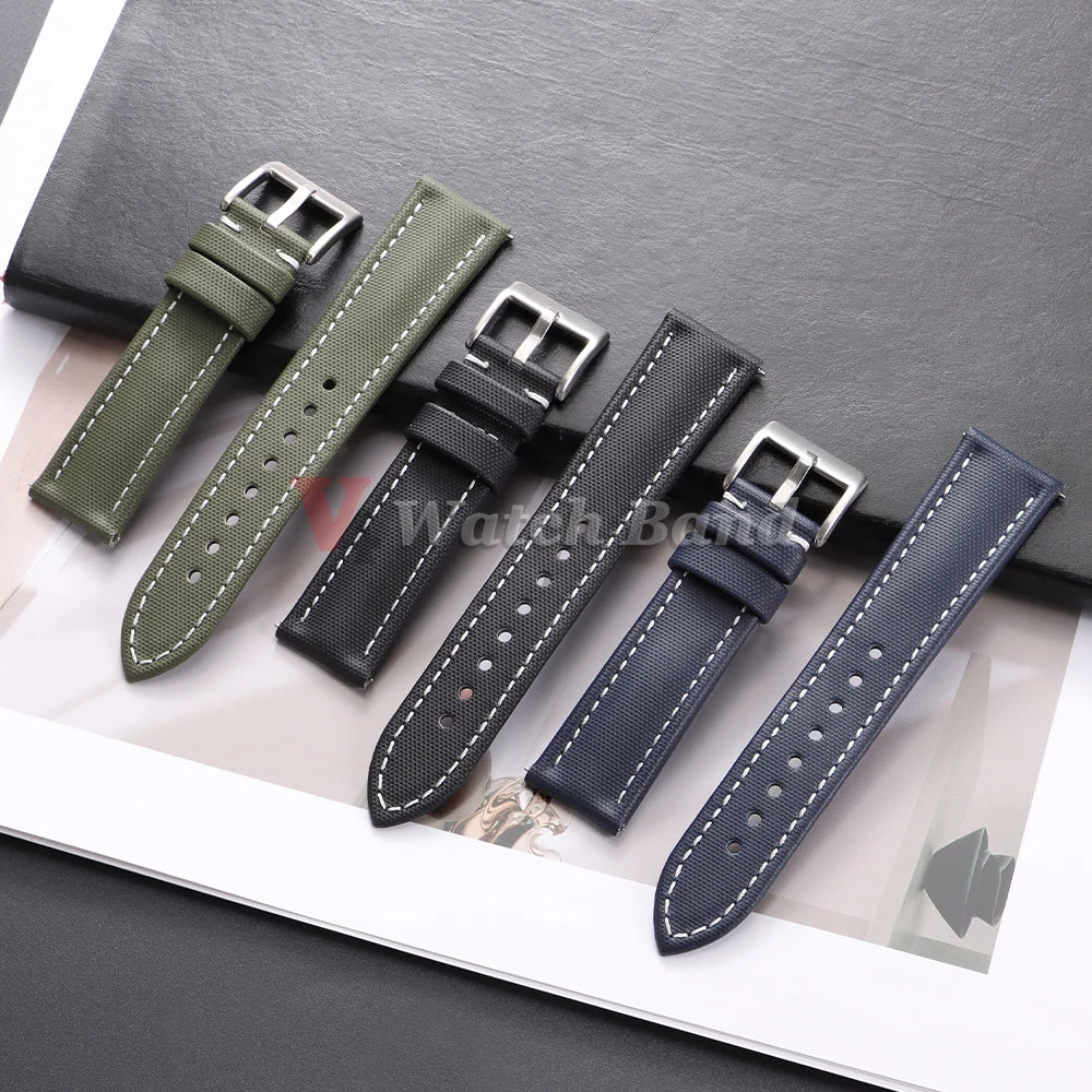 Premium Sailcloth Watch Band for Blancpain Straps Waterproof Canvas Nylon Quick Release Bracelets 18mm 19mm 21mm 20mm 22mm Belt